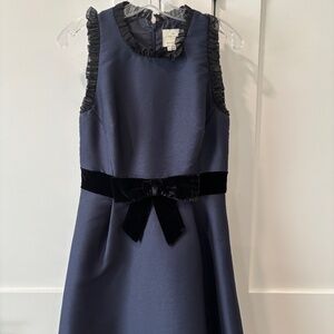 Kate Spade Navy with black velvet bow fit & flare size 6 dress